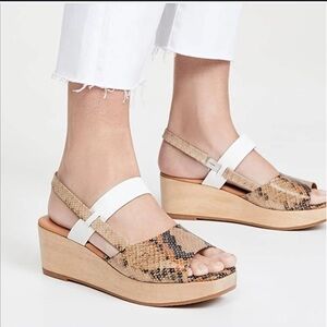 Rachel Comey junta wedge snakeskin and tan